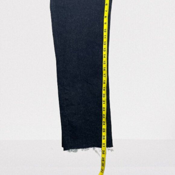 RE/DONE Straight Leg High Rise Button Fly Raw Hem Black Jeans Size 28 - Picture 12 of 13